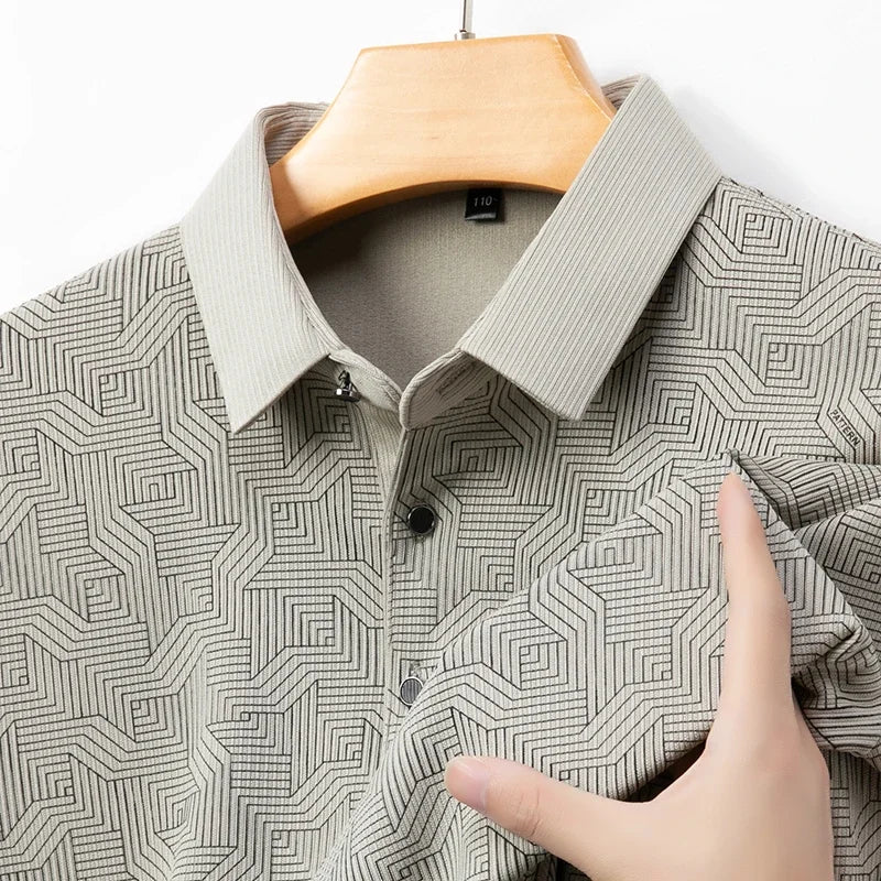 RUBYRU Men's Long Sleeve Polo T-Shirt