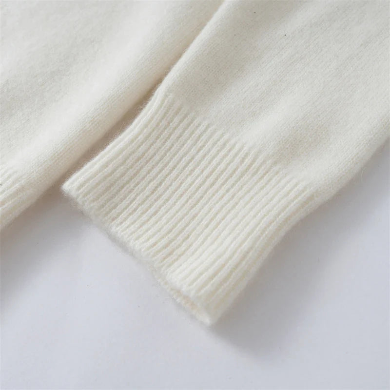 RUBYRU Men's 100% Cashmere Zipper T-shirt| Warm Stand-Up Collar