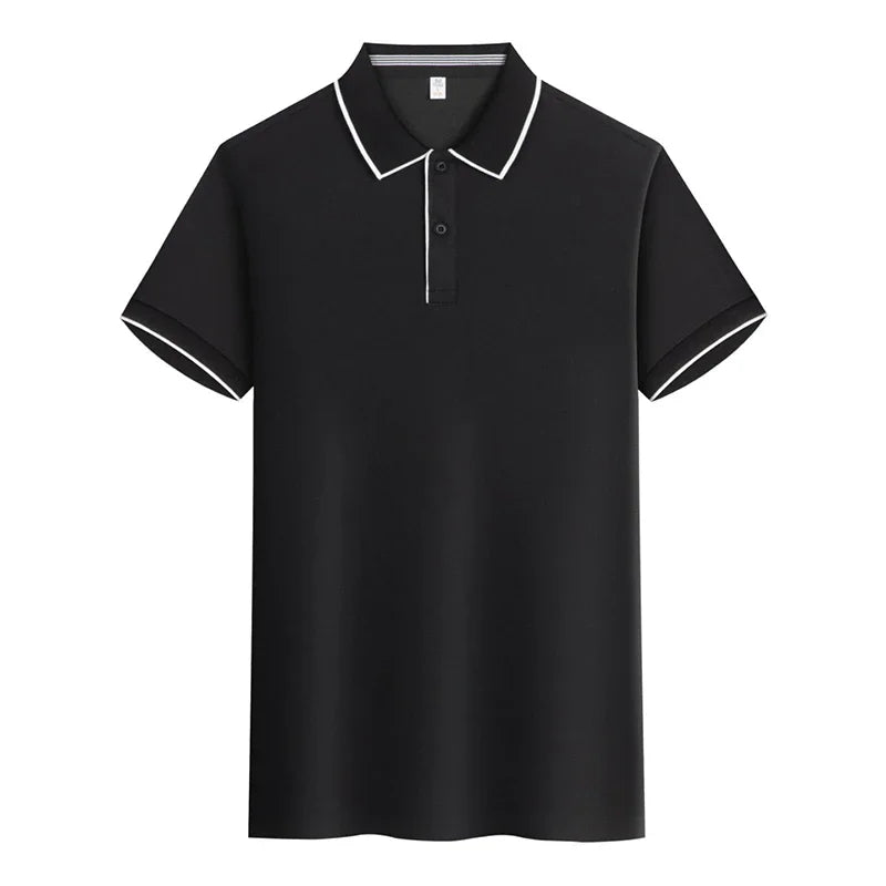 RUBYRU Men's Solid Short Sleeve Polo T-Shirt